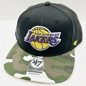 '47 Brand Los Angeles Lakers Canteen‎ Camo Captain Snapback Hat Cap Adjustable